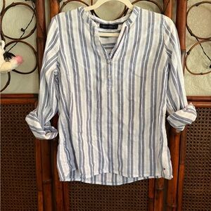 Tommy Hilfiger Blue and White Striped Blouse